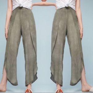 Drew Whitney Tulip High Slit Army Green Pants